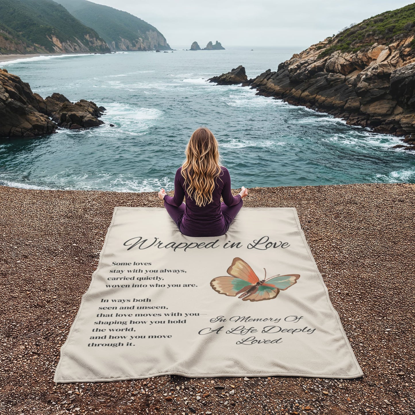 Memorial Blanket Wrapped in Love - Butterfly