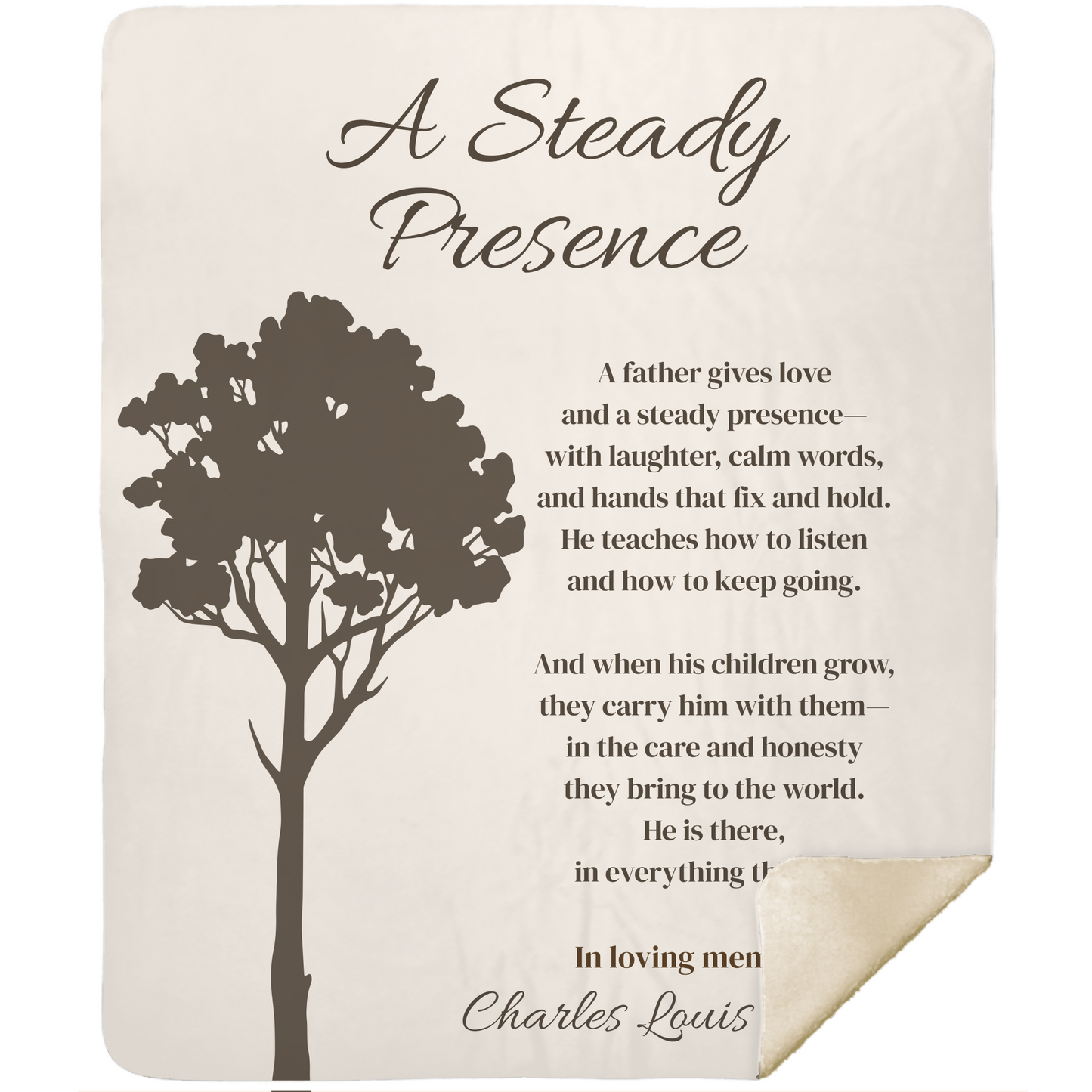 A Steady Presence - Loss of Father Memorial Blanket