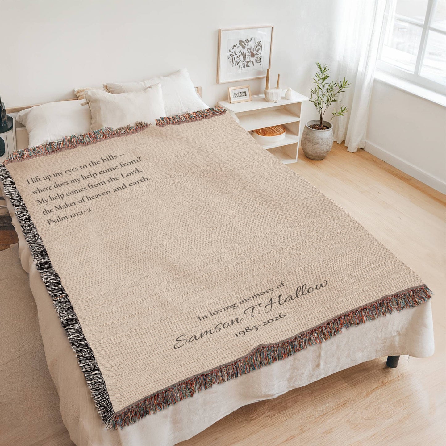 Custom Bible Verse Memorial Sympathy Blanket