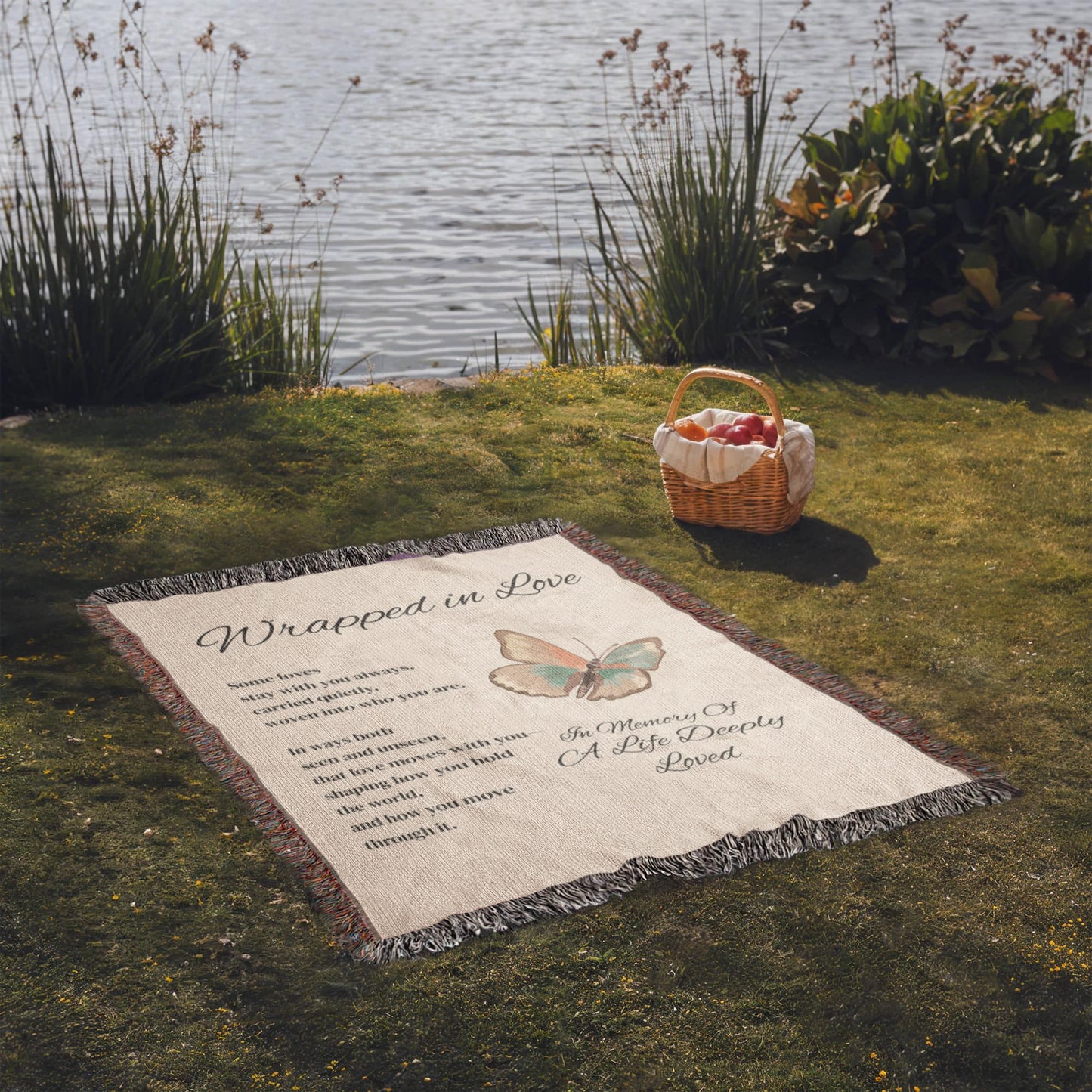 Memorial Blanket Wrapped in Love - Butterfly