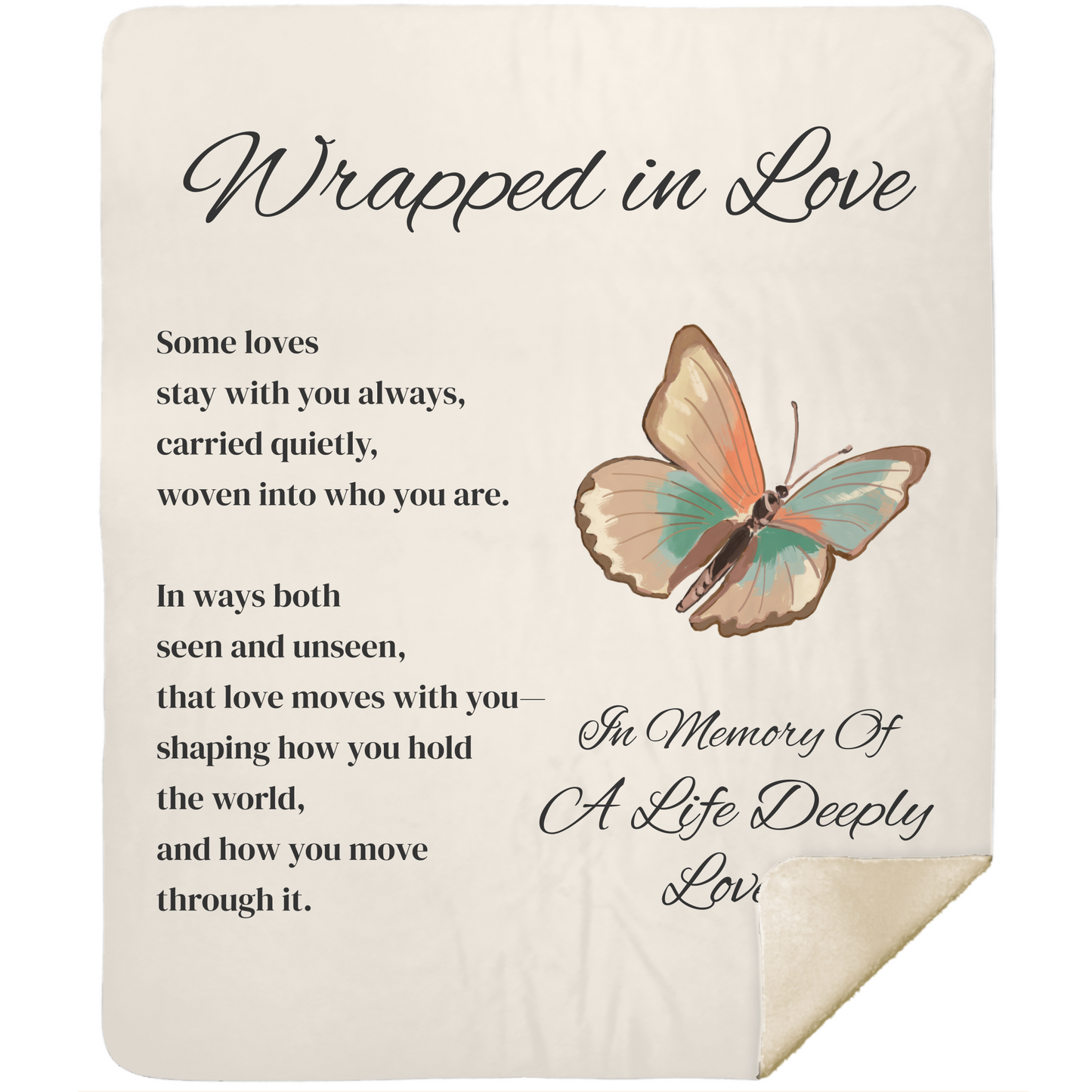 Memorial Blanket Wrapped in Love - Butterfly