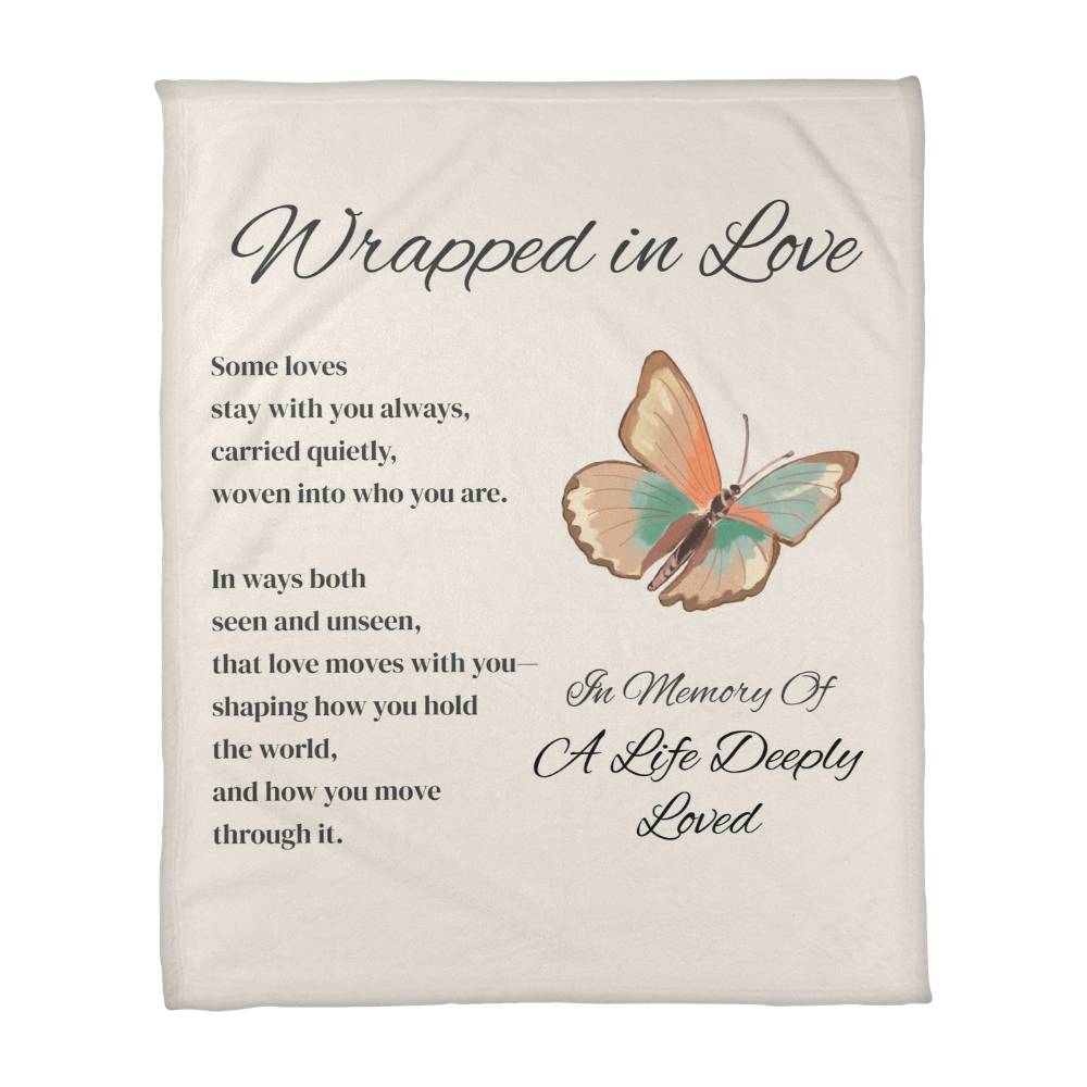 Memorial Blanket Wrapped in Love - Butterfly