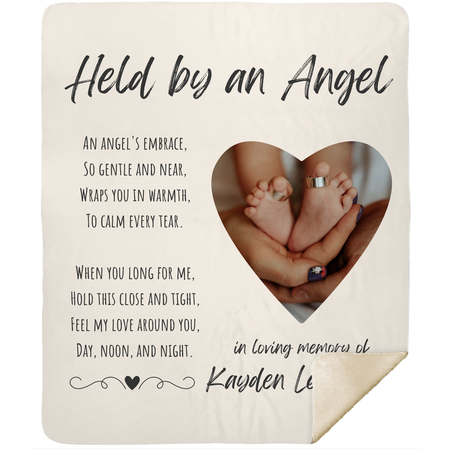 Held By An Angel - Personalized Memorial Blanket