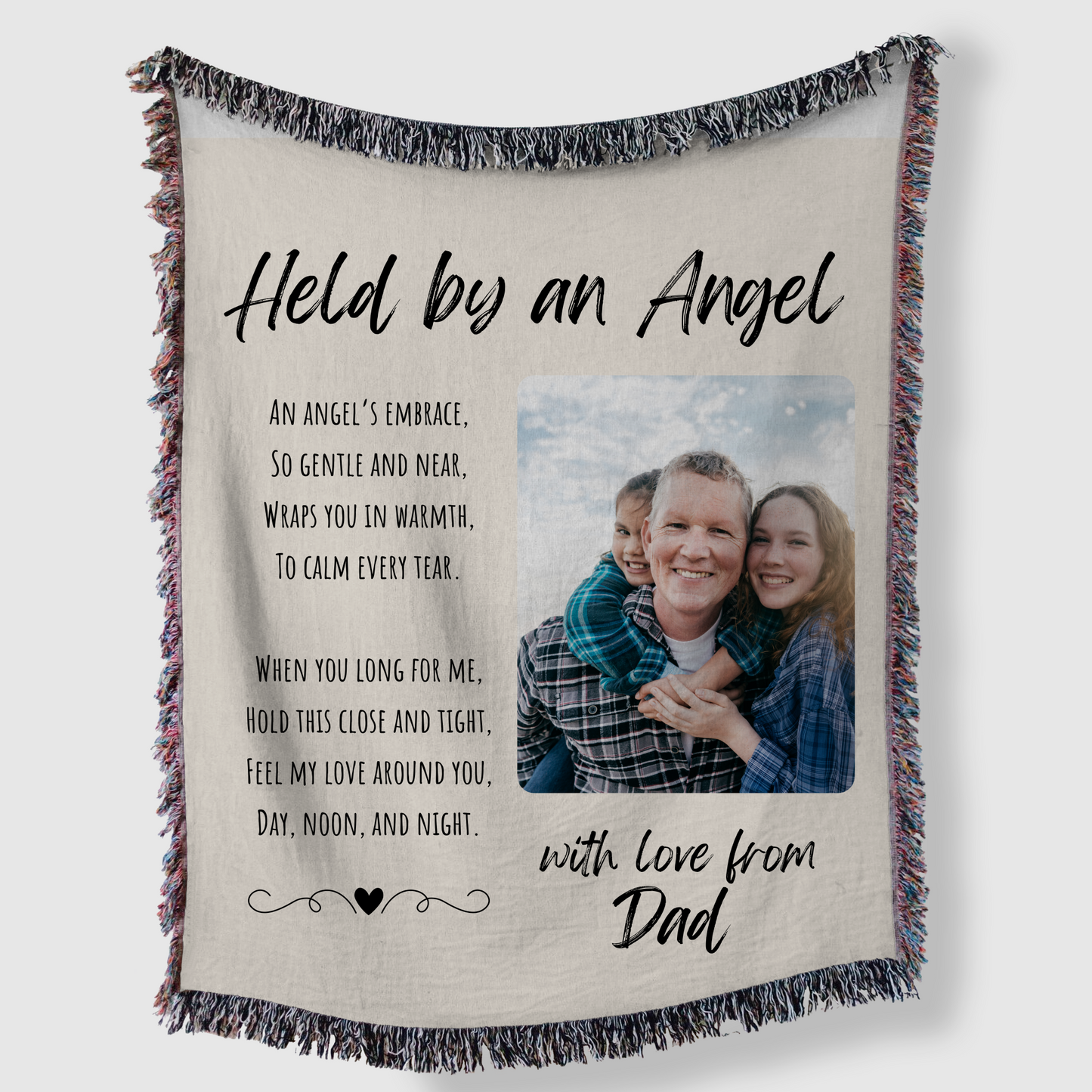 Held By An Angel - Personalized Memorial Blanket