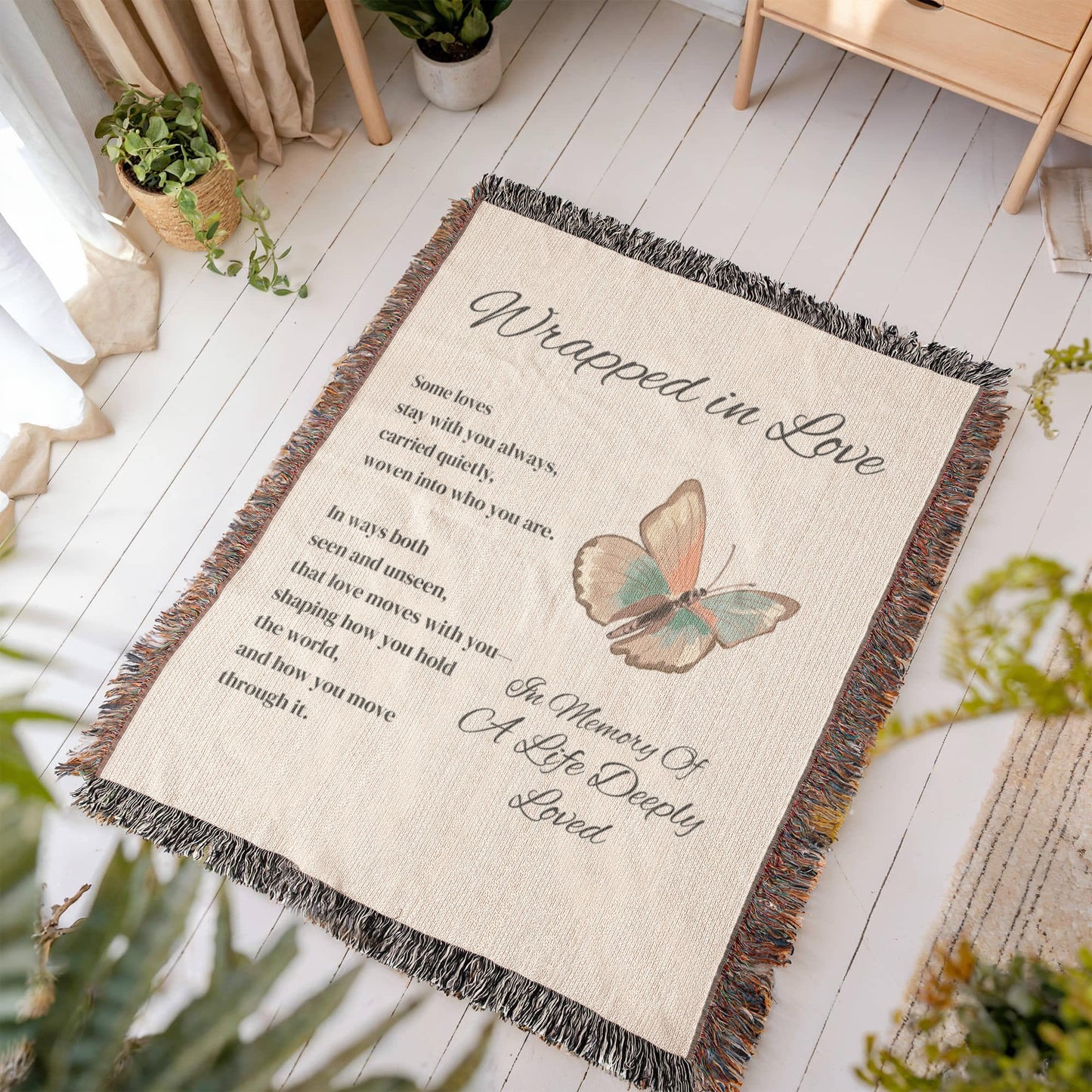 Memorial Blanket Wrapped in Love - Butterfly