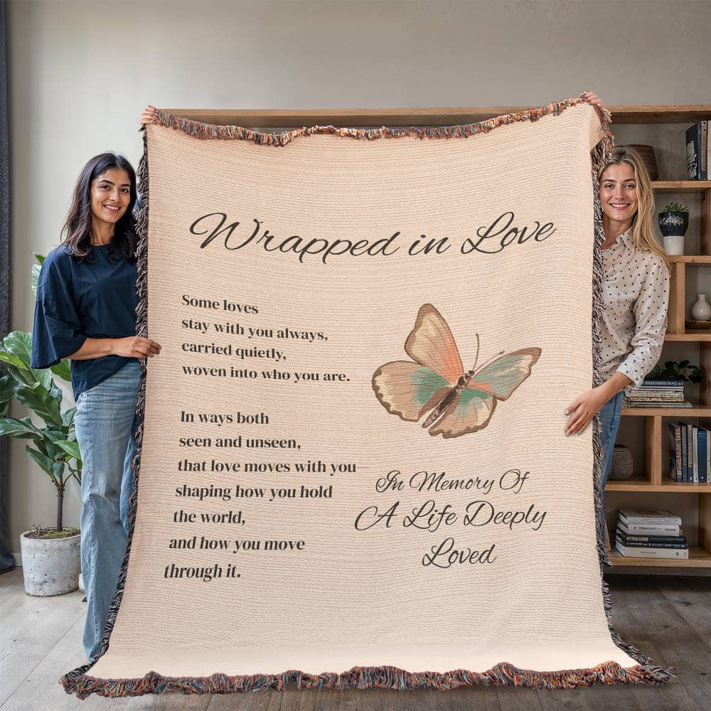 Memorial Blanket Wrapped in Love - Butterfly