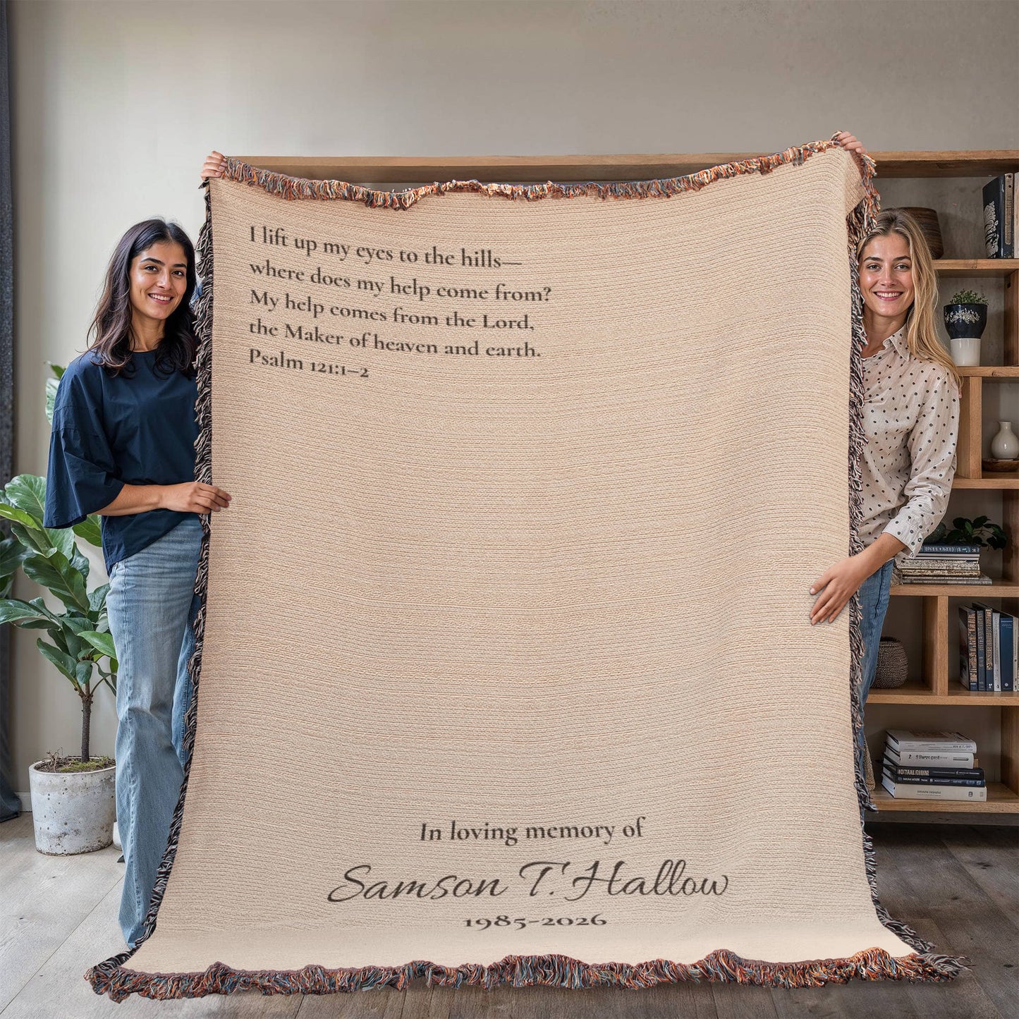 Custom Bible Verse Memorial Sympathy Blanket
