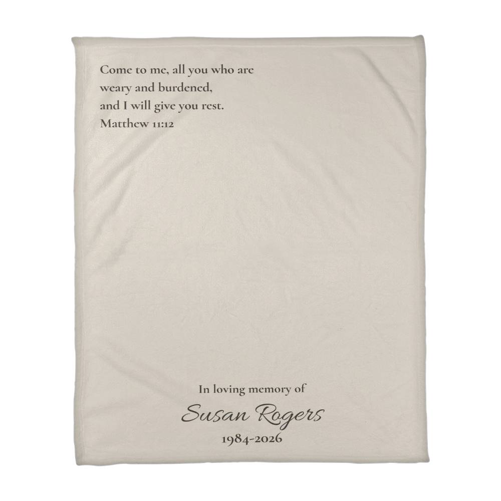 Custom Bible Verse Memorial Sympathy Blanket