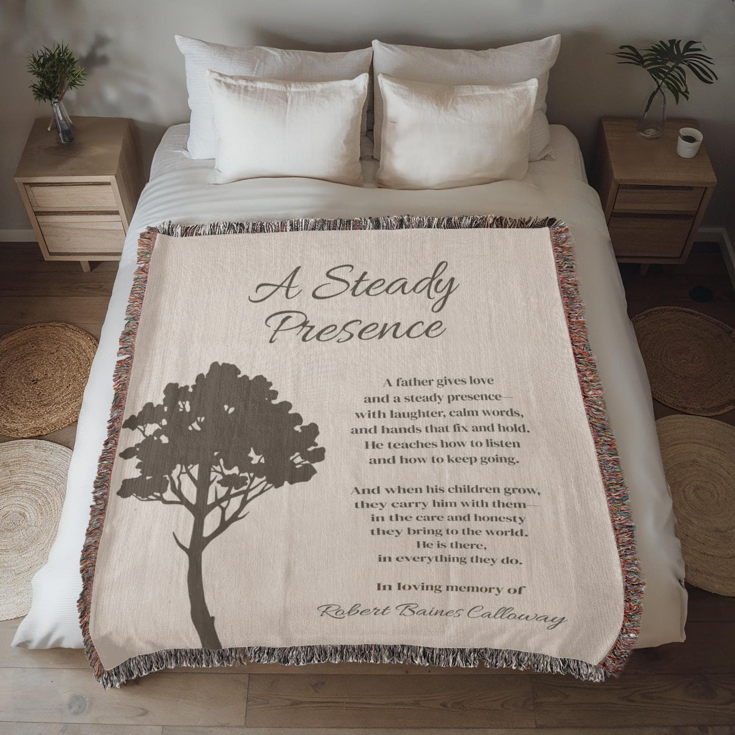 A Steady Presence - Loss of Father Memorial Blanket
