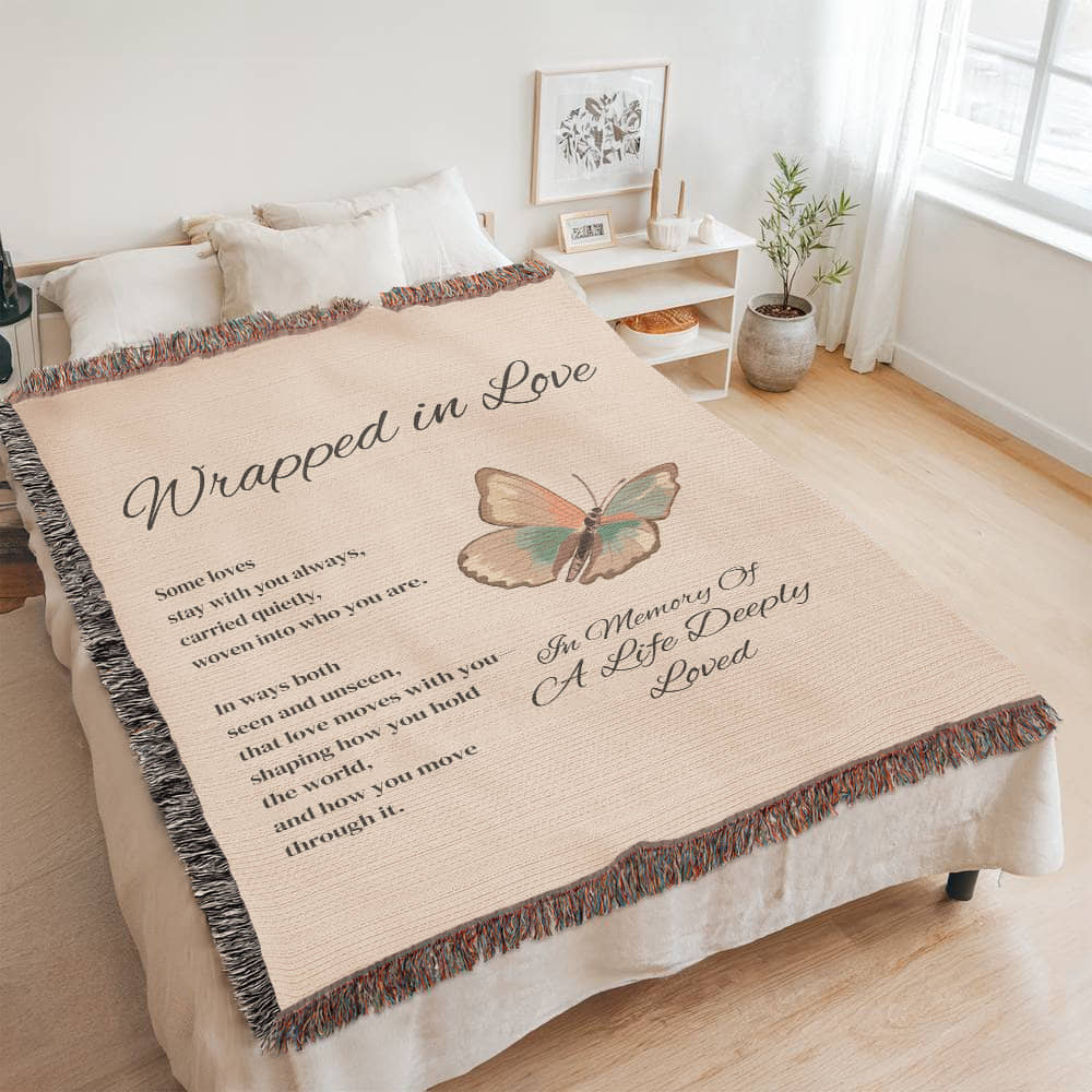 Memorial Blanket Wrapped in Love - Butterfly