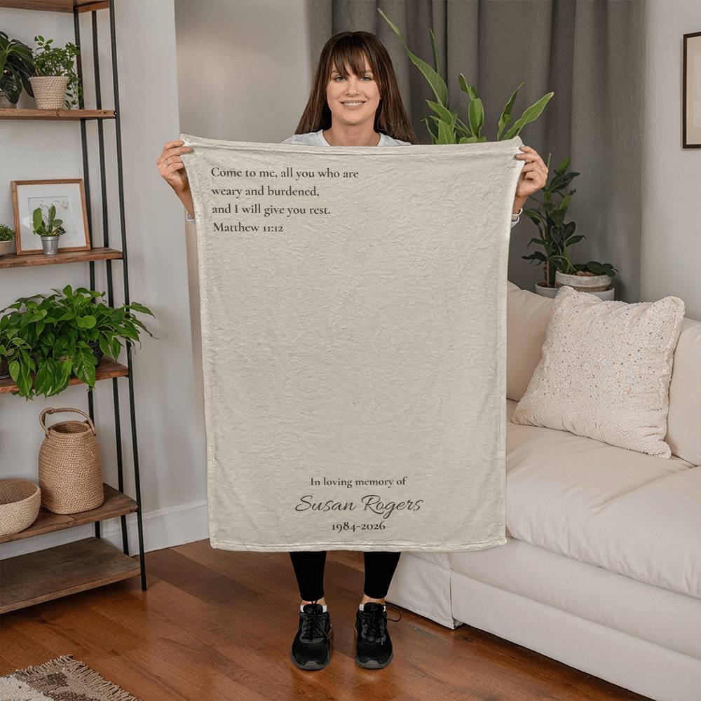 Custom Bible Verse Memorial Sympathy Blanket