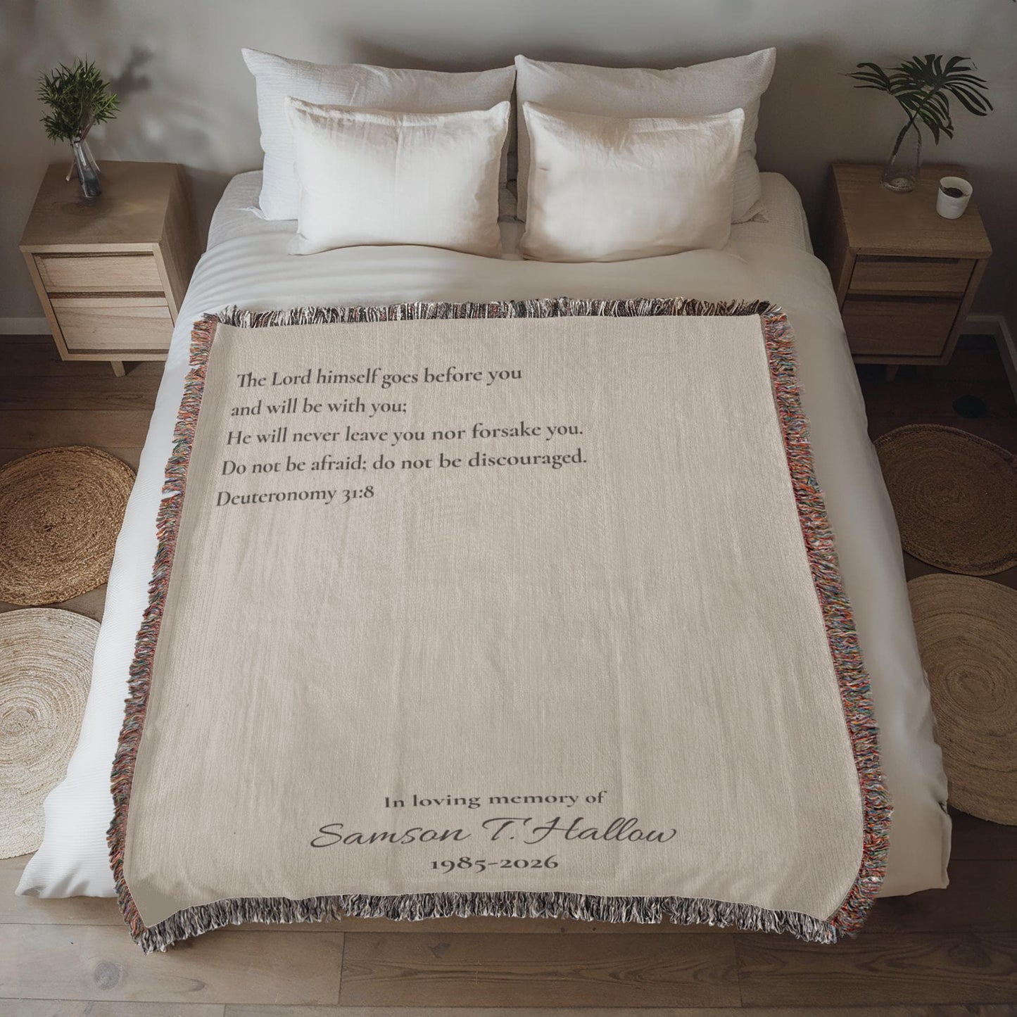 Custom Bible Verse Memorial Sympathy Blanket