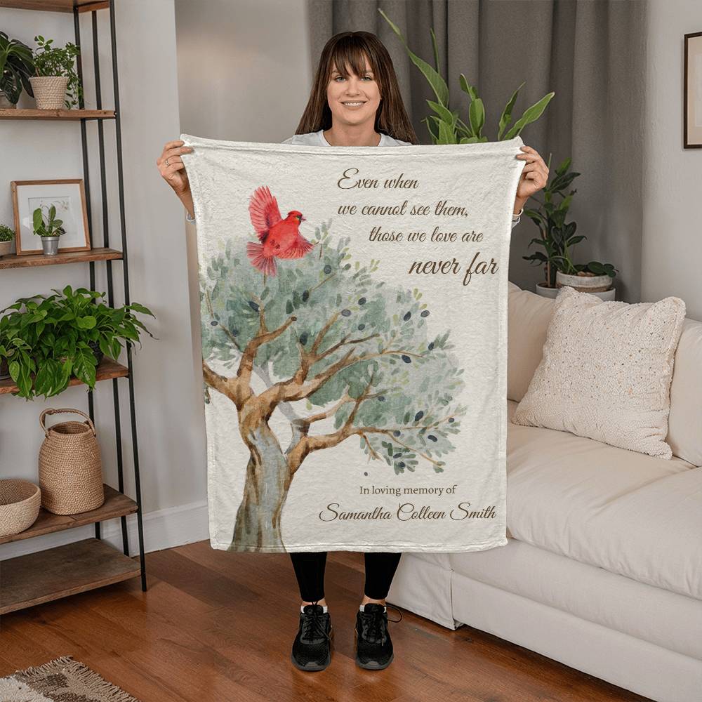 Never Far - Cardinal Memorial Blanket