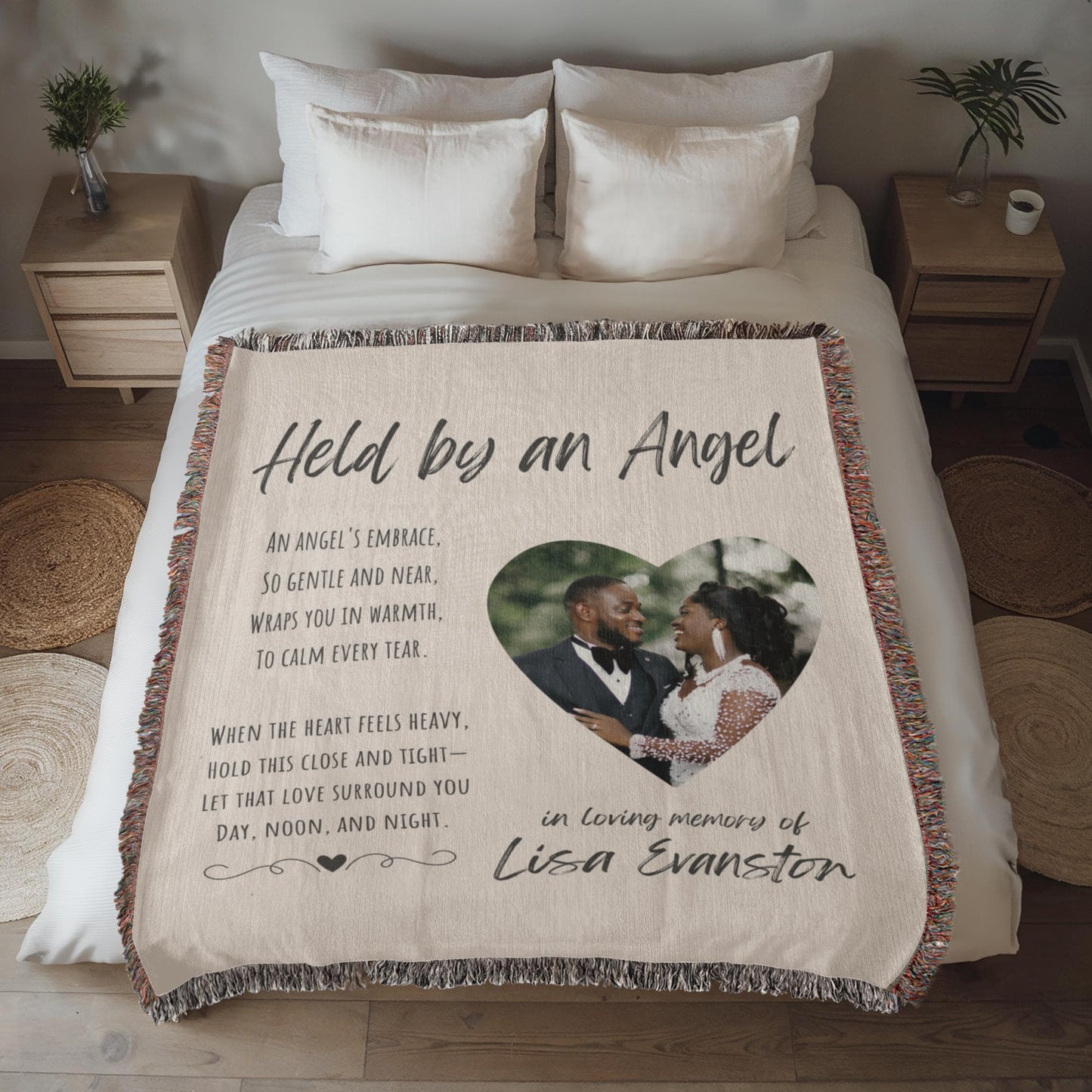 Held By An Angel - Personalized Memorial Blanket