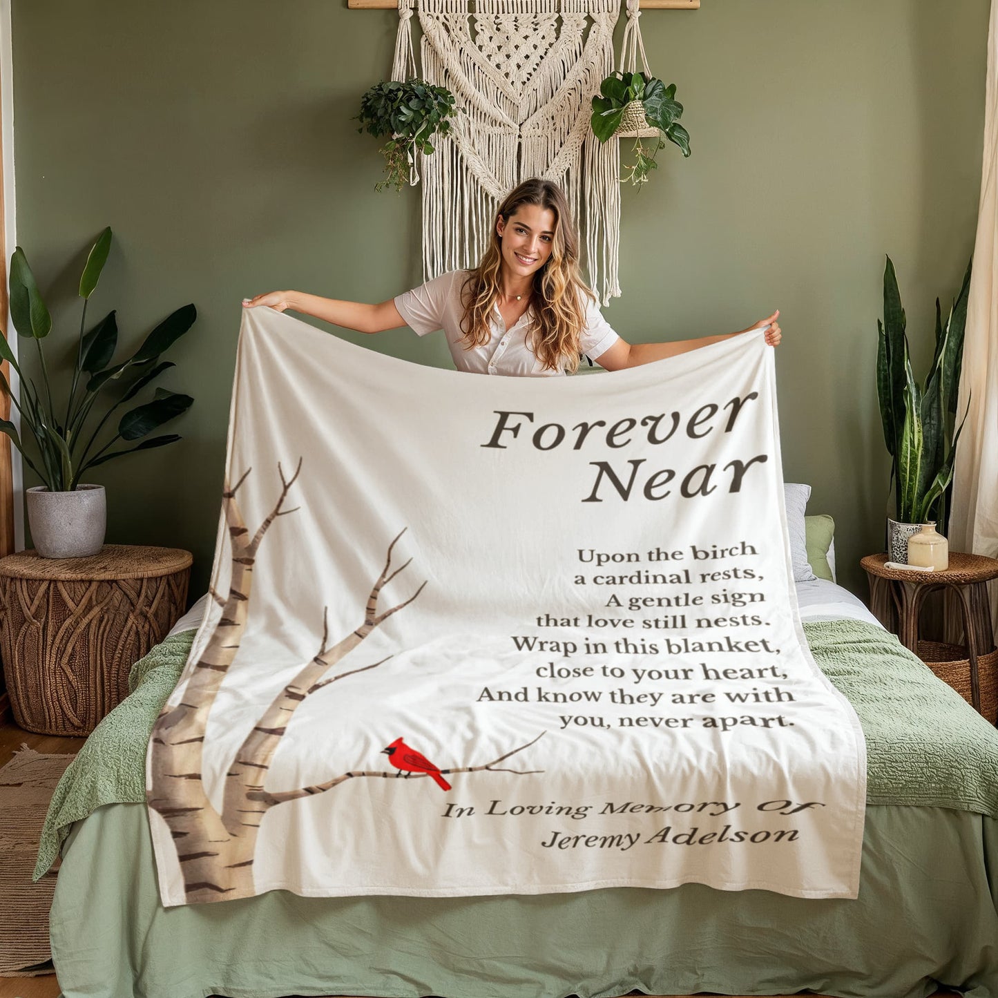 Forever Near - Cardinal Memorial Blanket