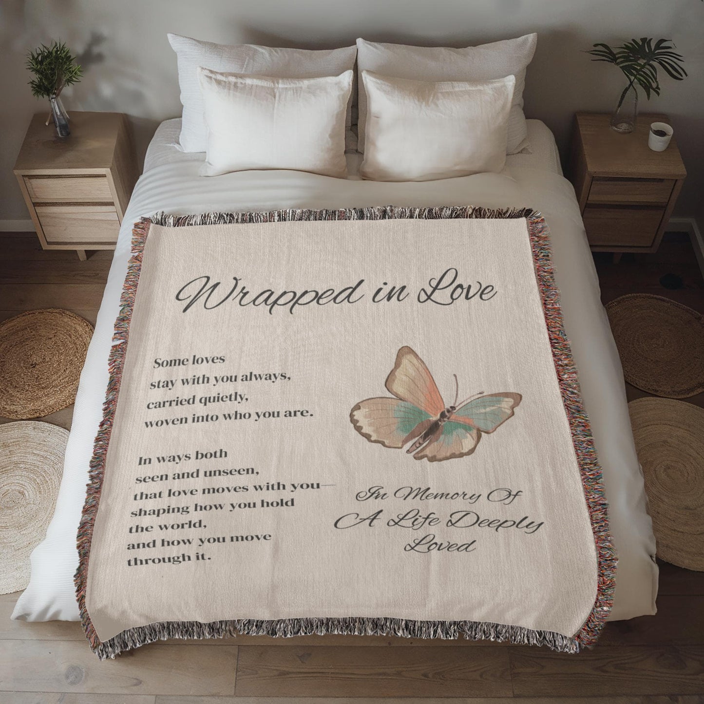 Memorial Blanket Wrapped in Love - Butterfly