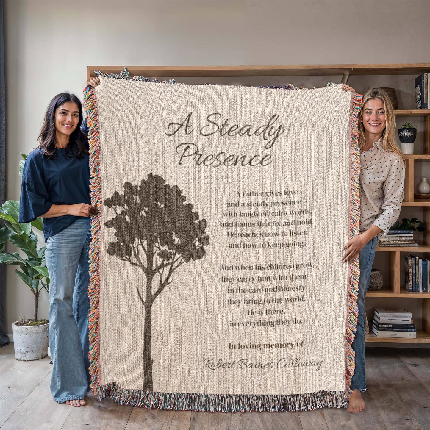 A Steady Presence - Loss of Father Memorial Blanket