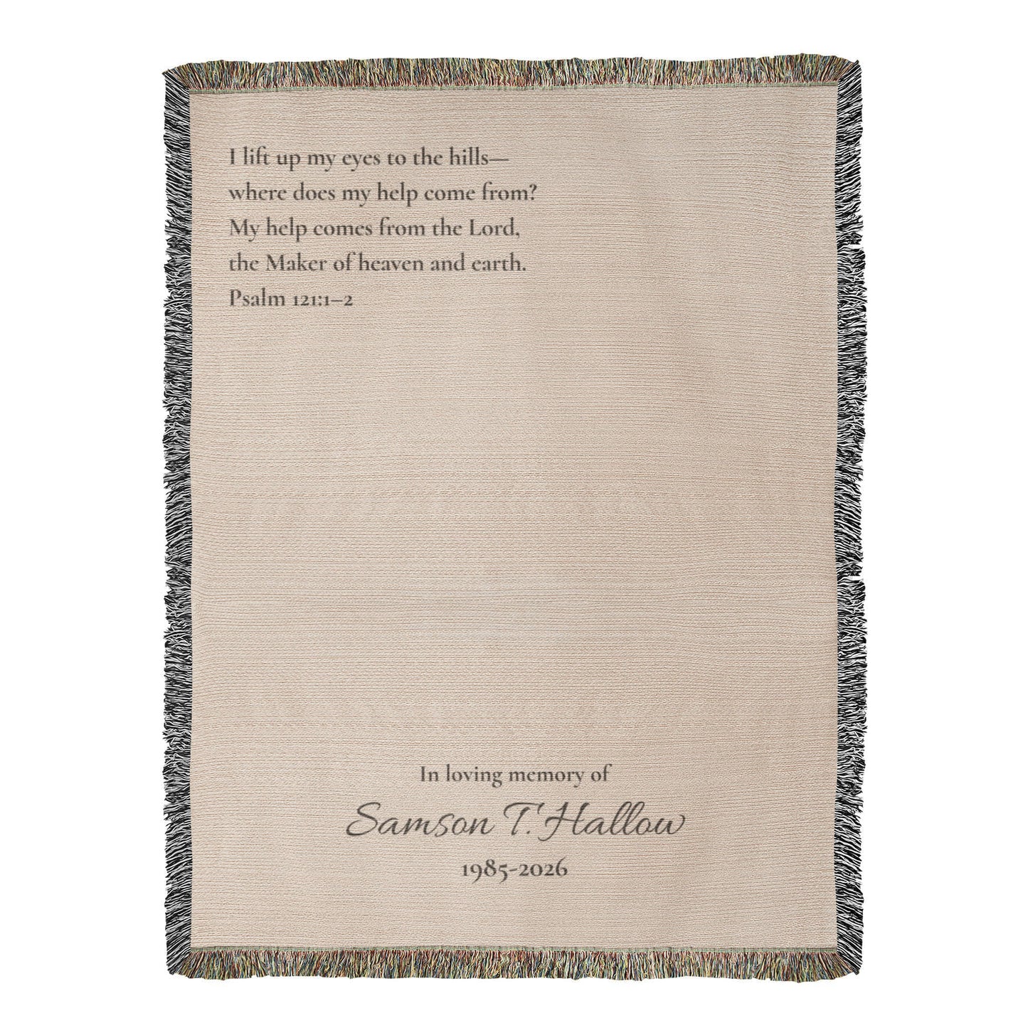 Custom Bible Verse Memorial Sympathy Blanket