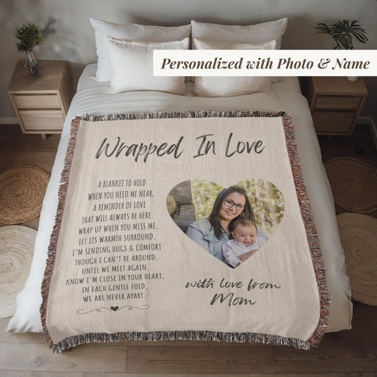 Personalized Memorial Blanket with Photo – Custom Sympathy Gift for Loss of Loved One