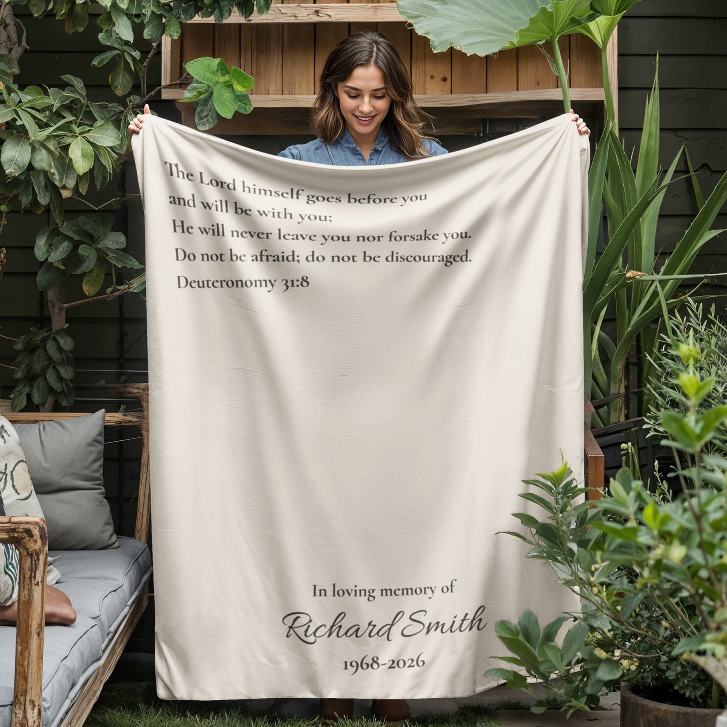 Custom Bible Verse Memorial Sympathy Blanket