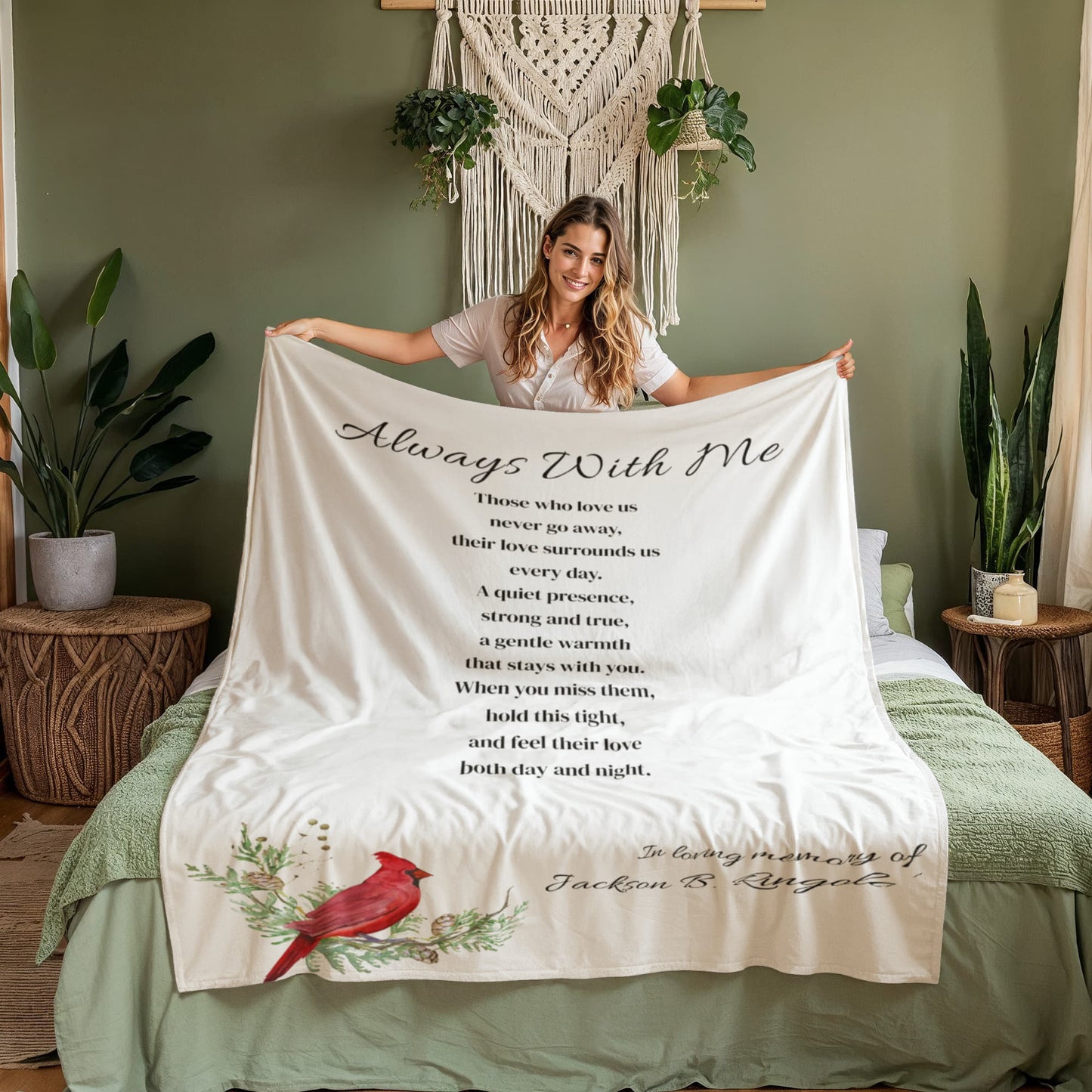 Always With Me - Cardinal Memorial Blanket