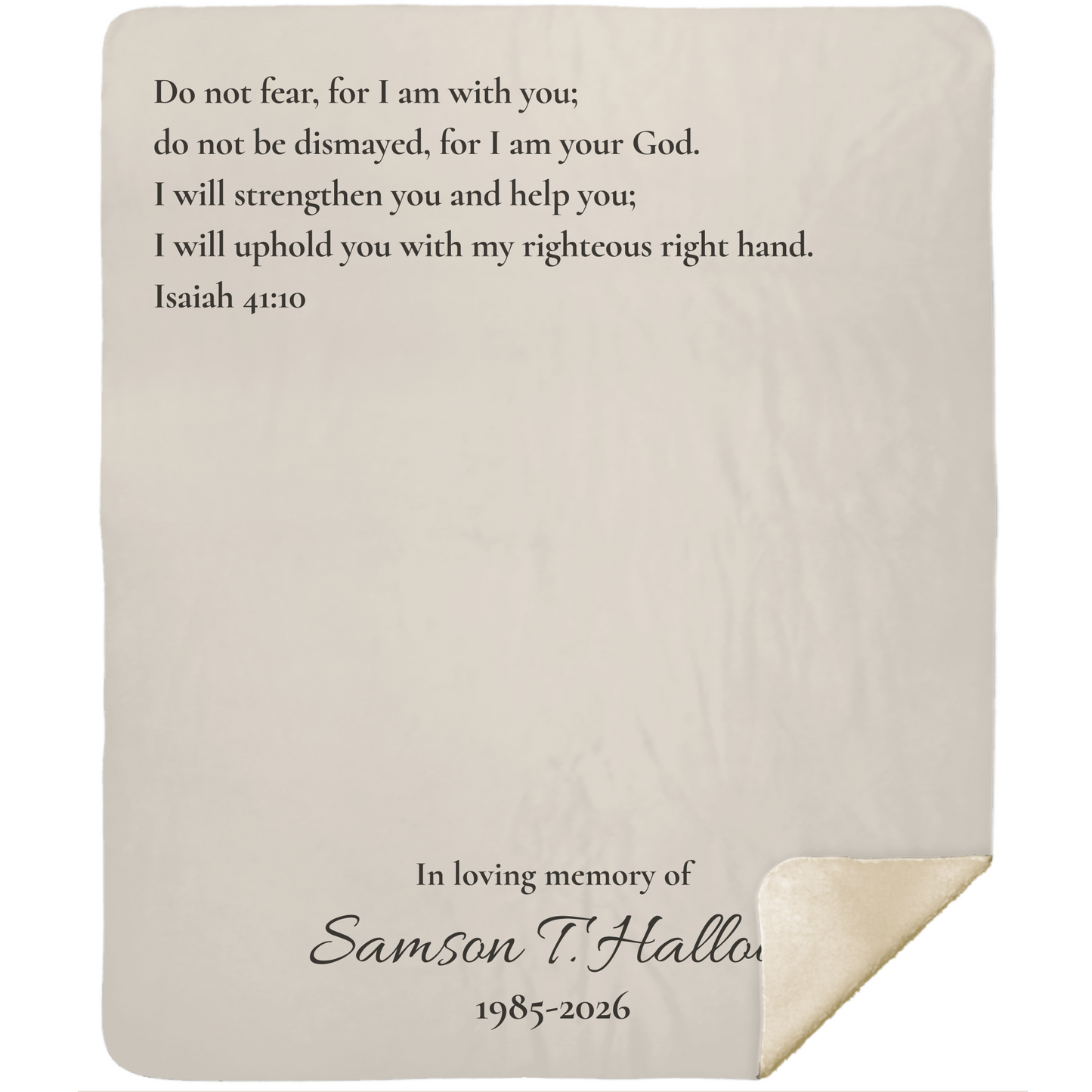 Custom Bible Verse Memorial Sympathy Blanket