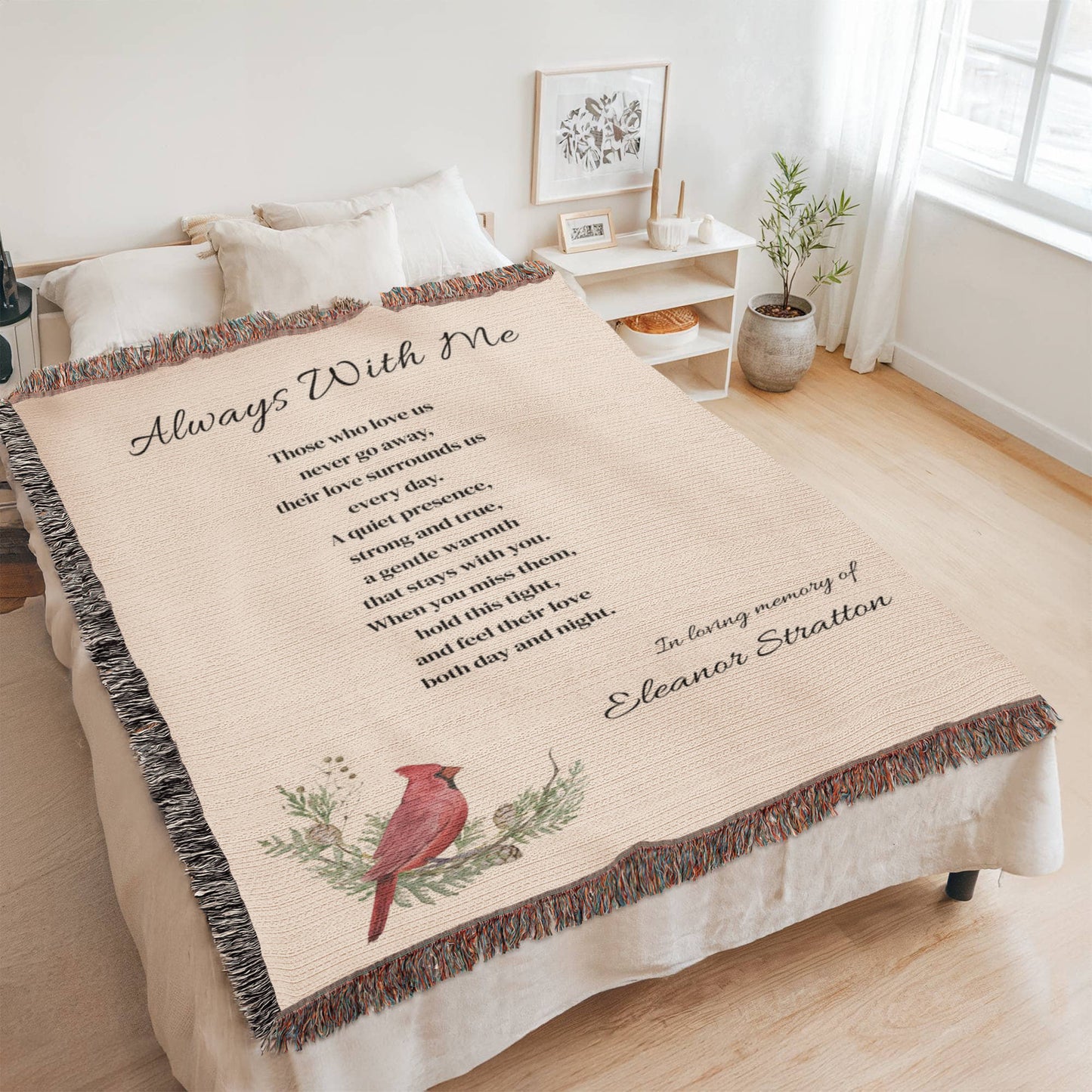 Personalized Cardinal Memorial Blanket – Custom Sympathy Gift for Loss of Loved One