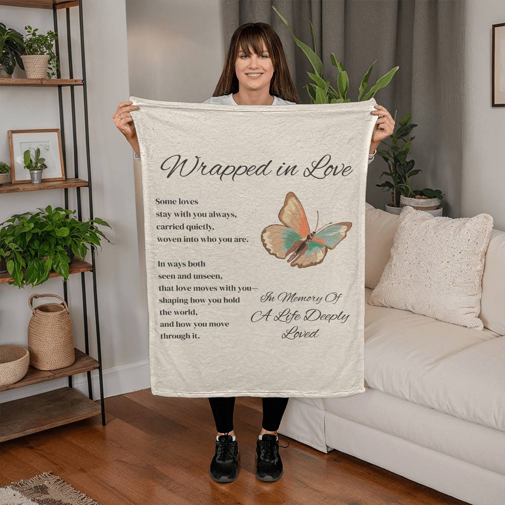 Memorial Blanket Wrapped in Love - Butterfly
