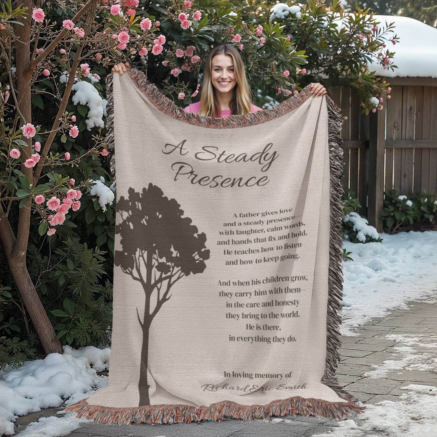 A Steady Presence - Loss of Father Memorial Blanket