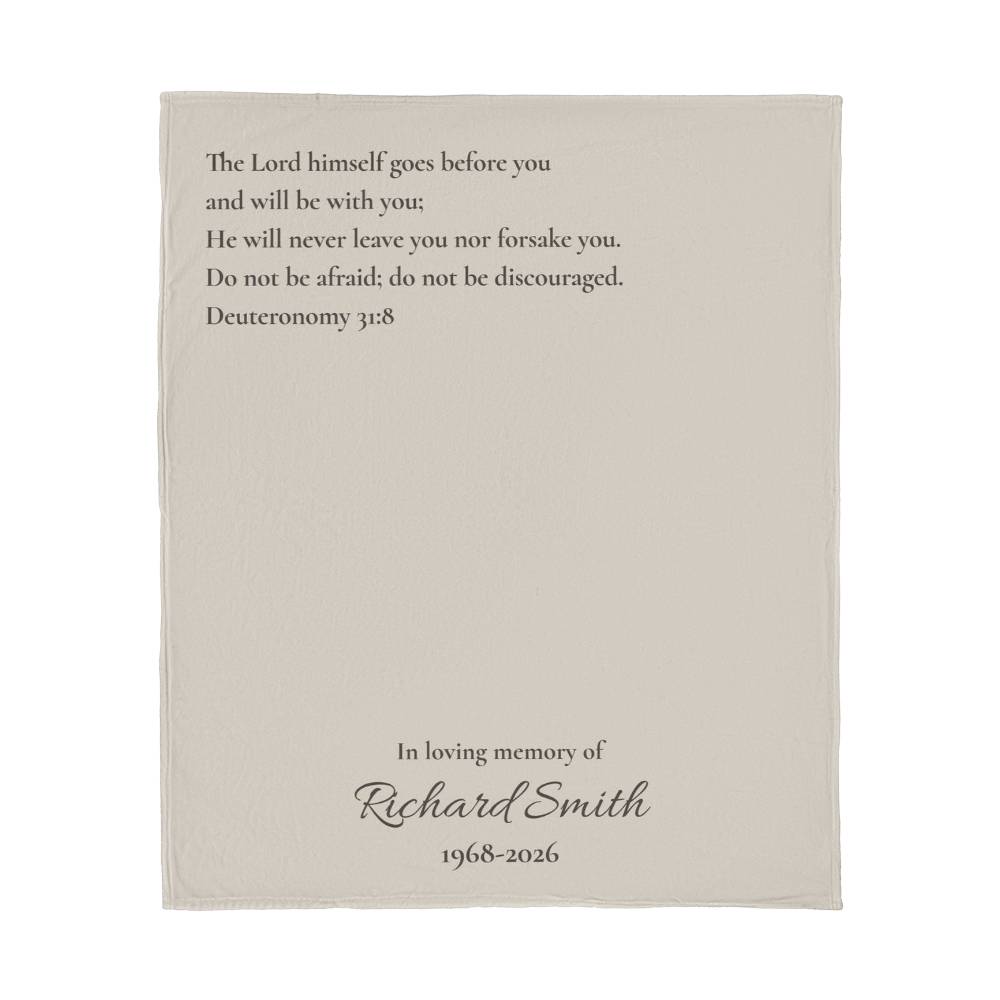 Custom Bible Verse Memorial Sympathy Blanket