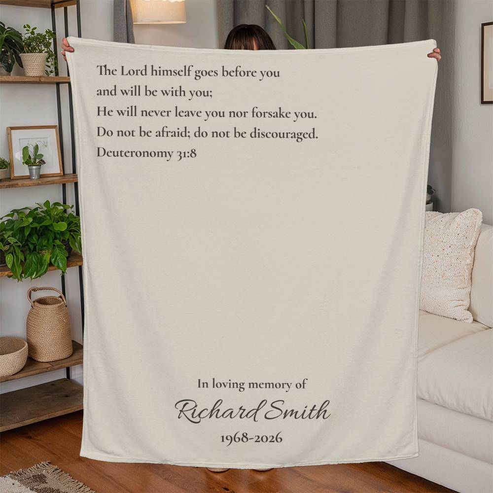 Custom Bible Verse Memorial Sympathy Blanket