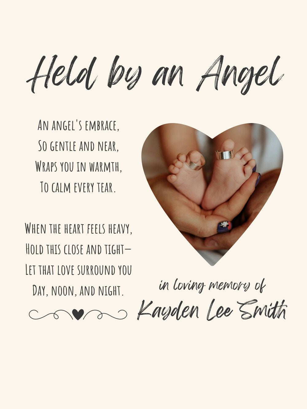 Held By An Angel - Personalized Memorial Blanket