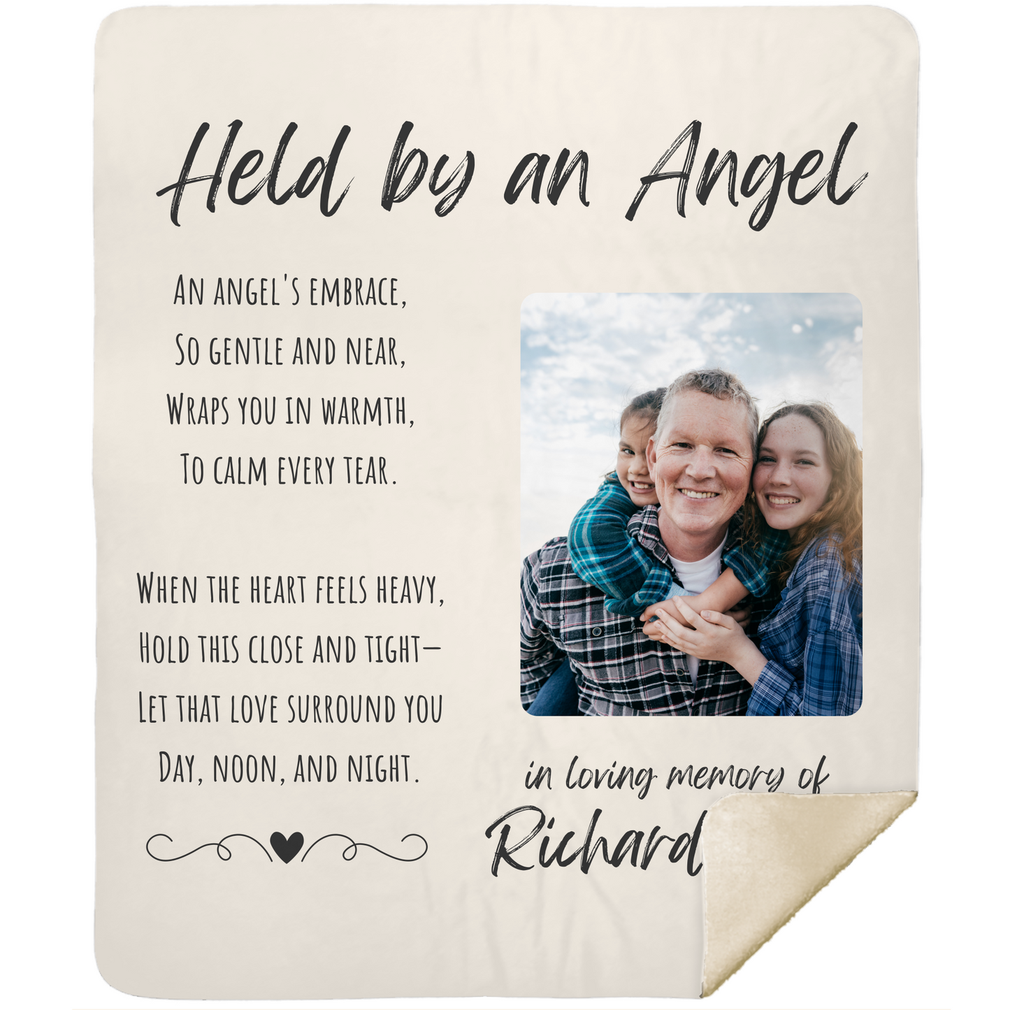Held By An Angel - Personalized Memorial Blanket